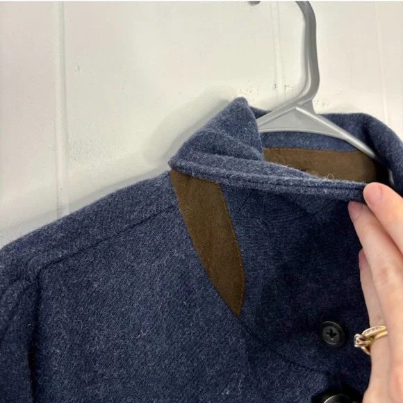 L.L. Bean Maine Guide Parka Men's Wool 0BMH7 Long Sleeve Blue Lined Collar $320 - Picture 7 of 12